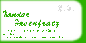 nandor hasenfratz business card